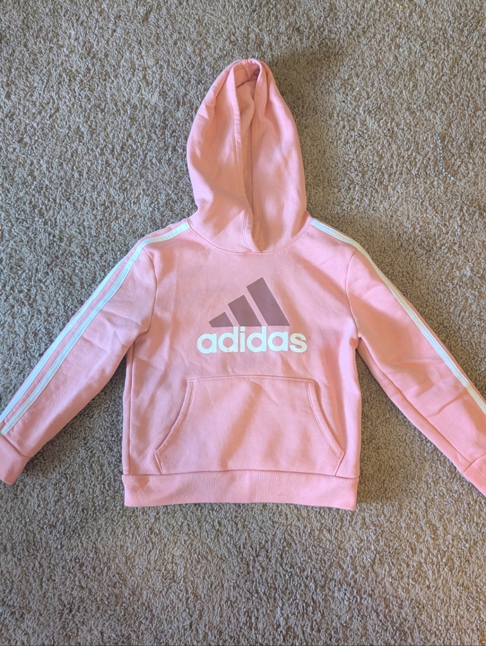 adidas Kids Pink Hoodie with Logo